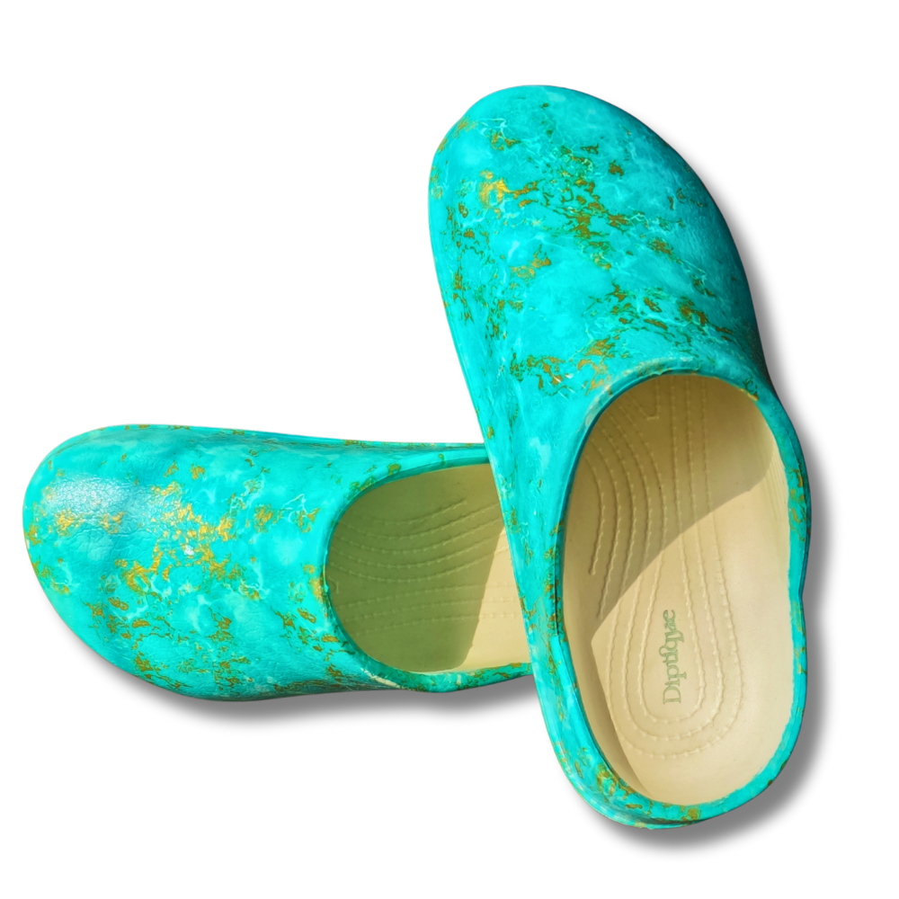 Aqua Patina Clogs – Echoes of the Deep