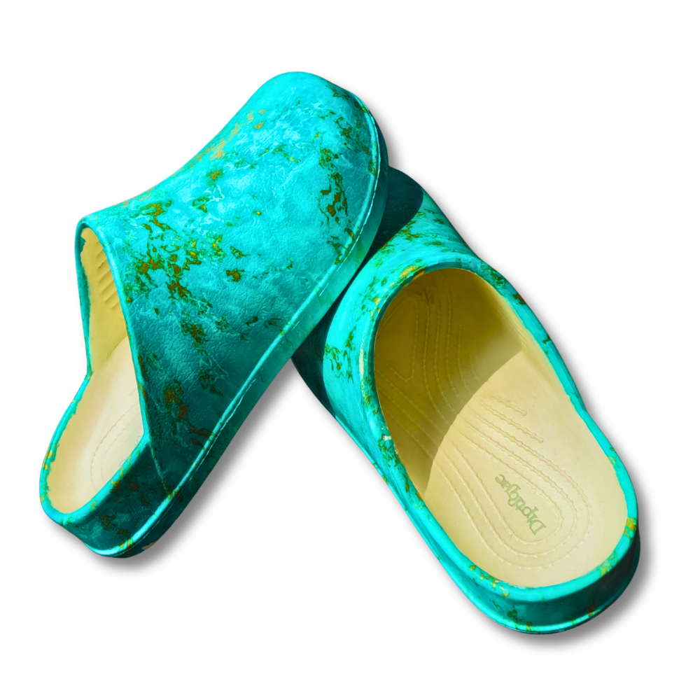 Aqua Patina Clogs – Echoes of the Deep