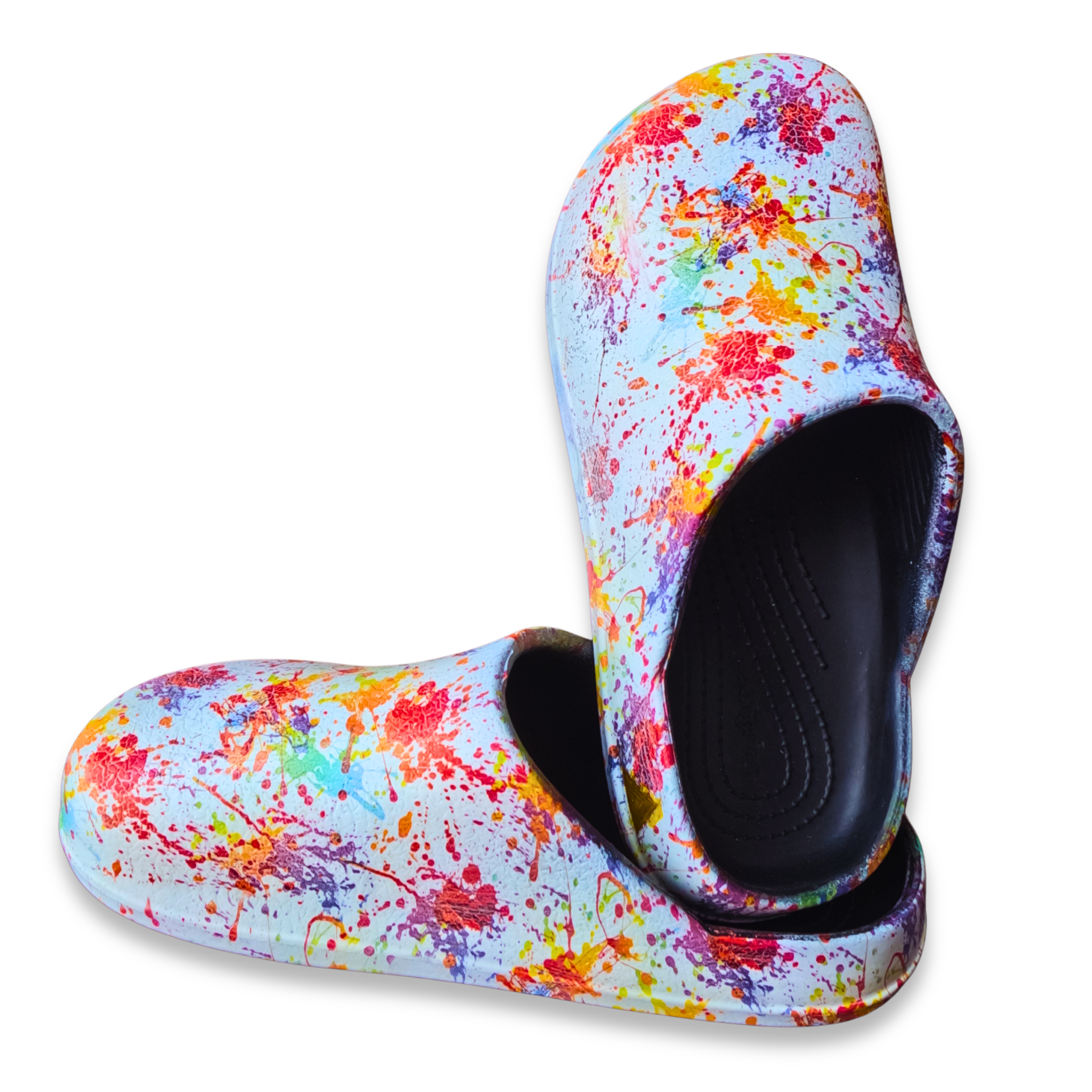 Splash & Dash Clogs β Inspired by Paint Splatter Art